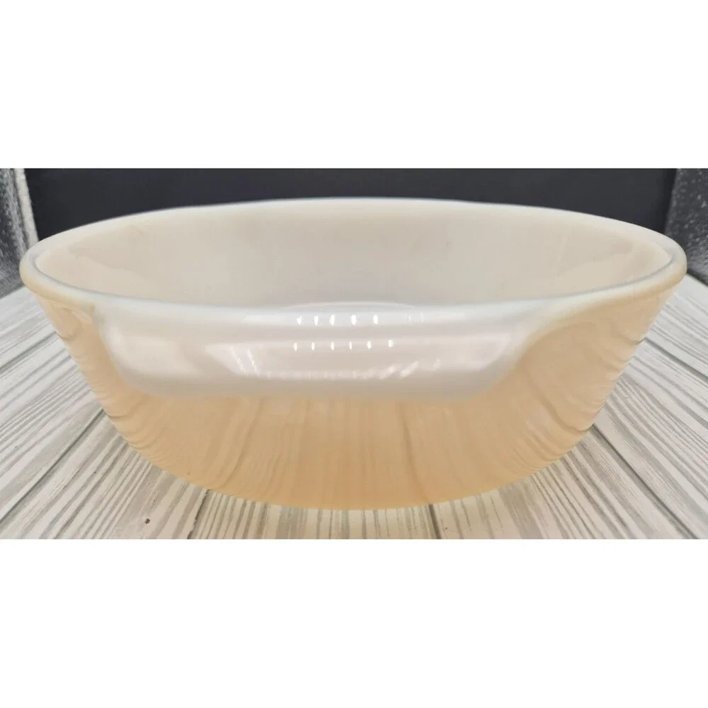 Vintage Anchor Hocking Fire King #437 Peach Luster Casserole Dish 1.5 Qt 1950s